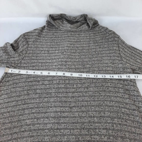 Renee C Long Sleeve Gray Lightweight Mock Neck Sweater, Small - Picture 10 of 13